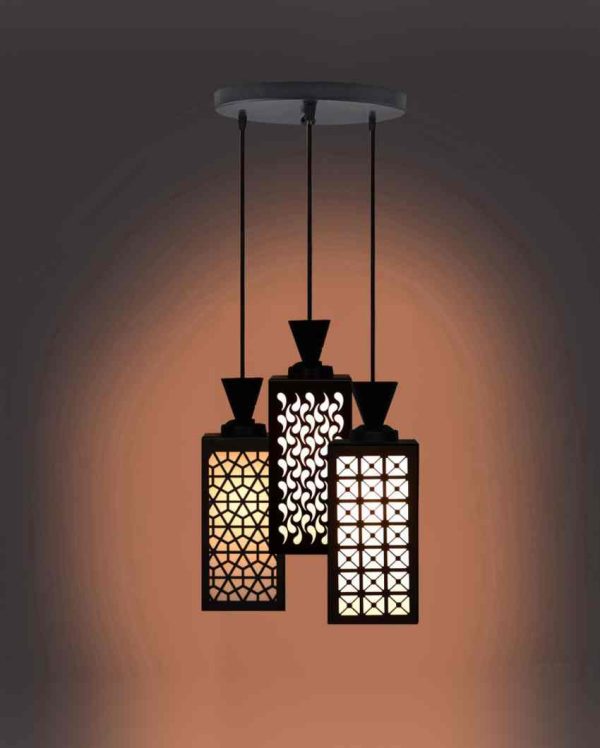 Einzigartig 3 Lights Wooden Pendant Foyer Ceiling Lamp | 8 x 4 x 35 inches Discount