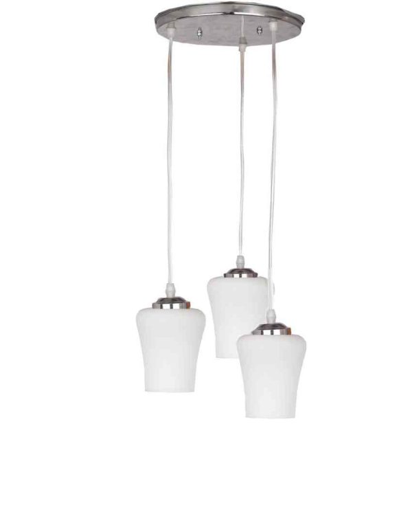 Elegant Triple Glass Shade Hanging Ceiling Light Pendant Lamp | 13 x 13 x 32 inches Online now