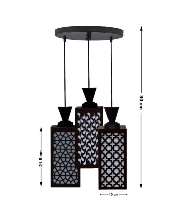 Chick 3 Lights Wooden Pendant Foyer Ceiling Lamp | 8 x 4 x 35 inches Cheap