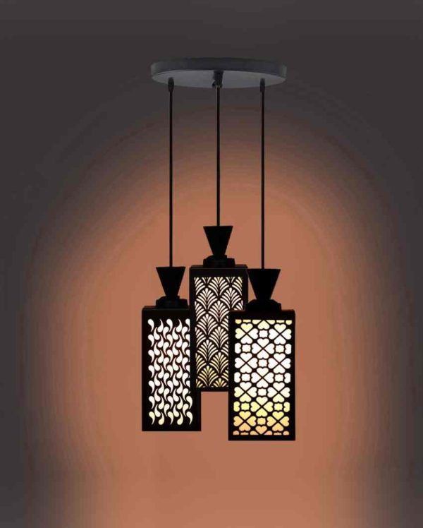 Elegant Wooden 3 Lights Pendant Foyer Ceiling Lamp | 8 x 4 x 35 inches Hot on Sale