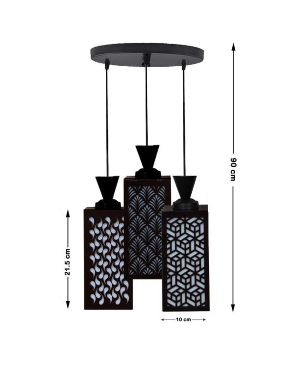 Colgante Wooden 3 Lights Pendant Foyer Ceiling Lamp | 8 x 4 x 35 inches Online Hot Sale