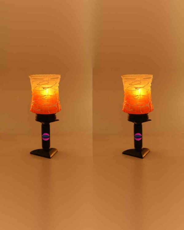 Caléndula Decorative Wooden Table Lamp with Glass Shade | 5 x 10 inches Hot on Sale