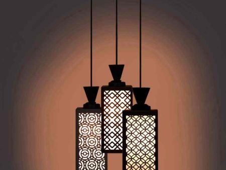 Creador Wooden Pendant 3 Lights Foyer Ceiling Lamp | 8 x 4 x 35 inches Online Sale