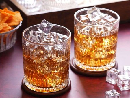 Beautiful Textured Whiskey Glasses | Set Of 6 | 265 ml For Cheap