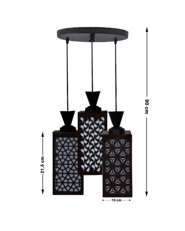 Elegante 3 Lights Wooden Pendant Foyer Ceiling Lamp | 8 x 4 x 35 inches Online Hot Sale