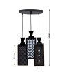 Decorativo Wooden 3 Lights Pendant Foyer Ceiling Lamp | 8 x 4 x 35 inches For Sale