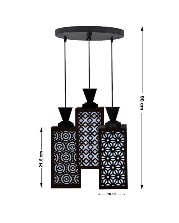 Deckey 3 Lights Wooden Premium Foyer Ceiling Lamp | 8 x 4 x 35 inches Fashion