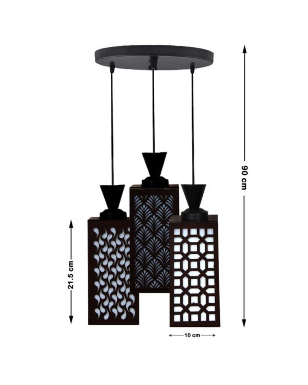 Decorative Wooden 3 Lights Pendant Foyer Ceiling Lamp | 8 x 4 x 35 inches Sale