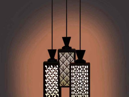 Artesanía Wooden 3 Lights Pendant Foyer Ceiling Lamp | 8 x 4 x 35 inches Online Sale