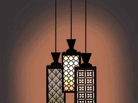 Ästhetik Wooden 3 Lights Pendant Foyer Ceiling Lamp | 8 x 4 x 35 inches Cheap