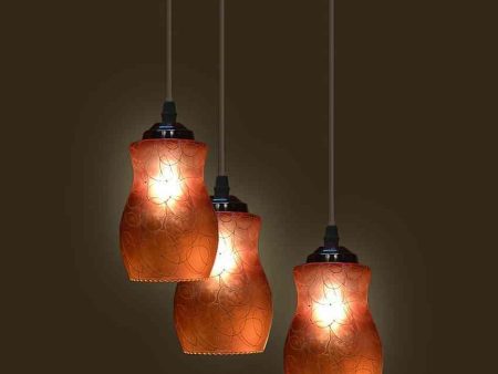 Cozy Metal Fitting Three Glass Shade Light Pendant Ceiling Lamp | 12 x 12 x 28 inches Online Hot Sale