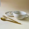 Blanche Latte Ceramic Cups & Saucers | Set of 2 Online Hot Sale