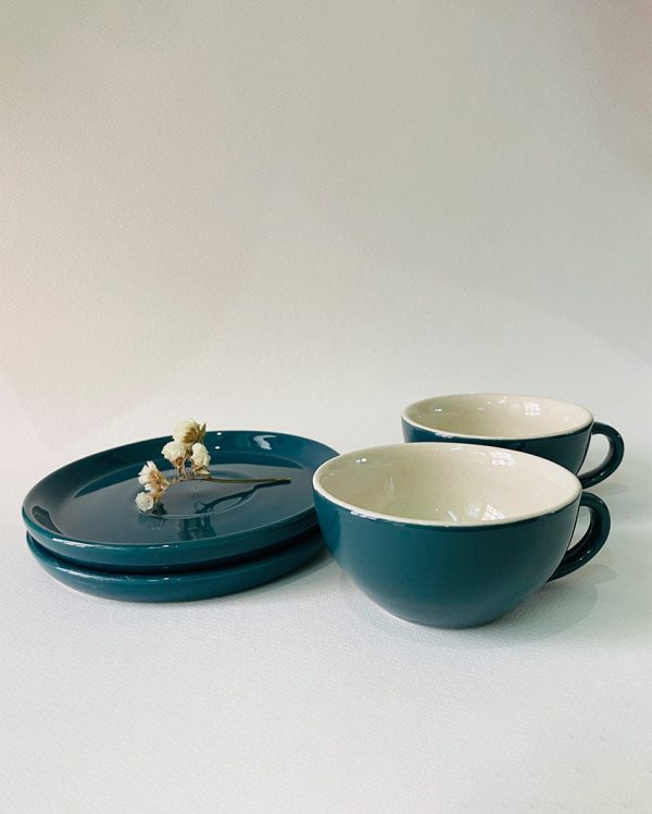 Ceramic Design Cappuccino Cups With Saucers | Set of 2 For Cheap