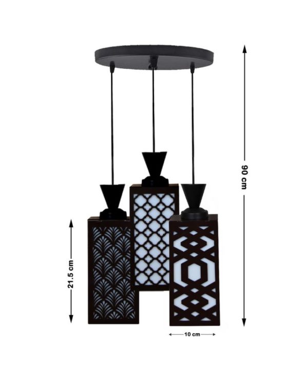 Contemporary Wooden 3 Lights Pendant Foyer Ceiling Lamp | 8 x 4 x 35 inches Online now