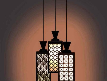 Artisan Wooden 3 Lights Pendant Foyer Ceiling Lamp | 8 x 4 x 35 inches Fashion