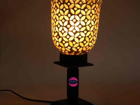 Bocca di drago Decorative Wooden Table Lamp with Glass Shade | 5 x 10 inches For Sale