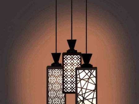 Einzigartig Wooden Pendant 3 Lights Foyer Ceiling Lamp | 8 x 4 x 35 inches Online Hot Sale