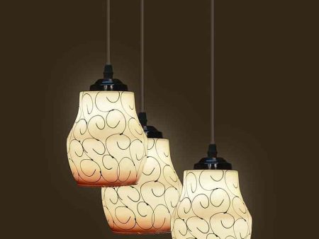 Glamorous Metal Fitting Three Glass Shade Light Pendant Ceiling Lamp | 12 x 12 x 28 inches Fashion