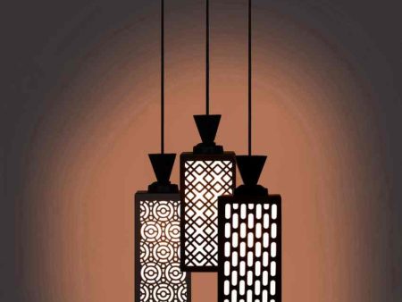 Decoración 3 Lights Wooden Premium Foyer Ceiling Lamp | 8 x 4 x 35 inches For Cheap