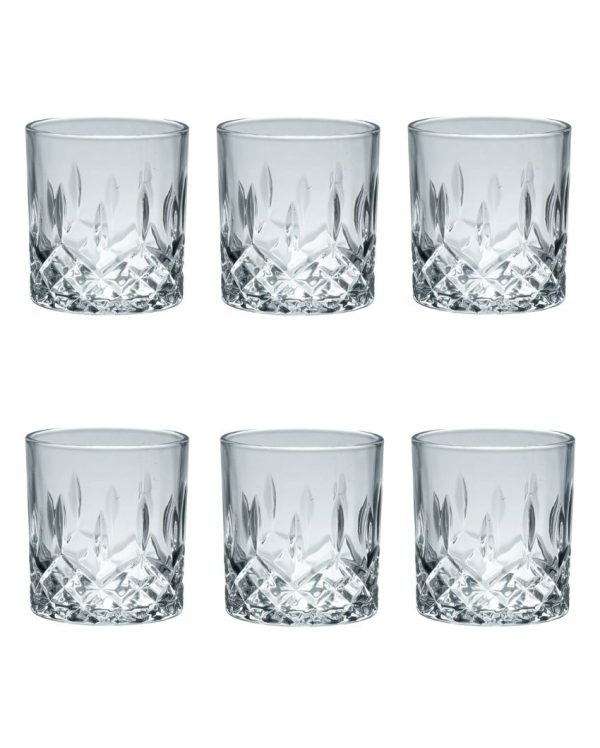 Ice Cube Design Whiskey Glasses | Set Of 6 | 265ml Sale