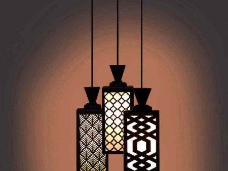 Contemporary Wooden 3 Lights Pendant Foyer Ceiling Lamp | 8 x 4 x 35 inches Online now