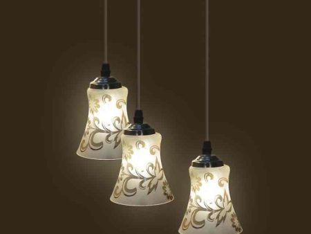 Artistic Modern Metal Fitting Three Glass Shade Light Pendant Ceiling Lamp | 12 x 12 x 28 inches Cheap